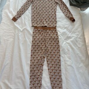 Sleeper Kids Pajama Set in Brown and White
